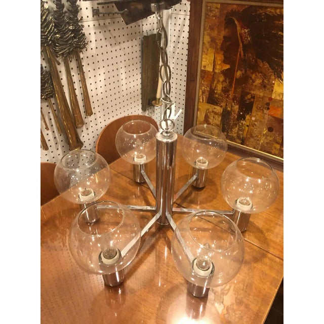 1960s 1960s Mid-Century Modern Chrome Sputnik Style Chandelier For Sale - Image 5 of 11