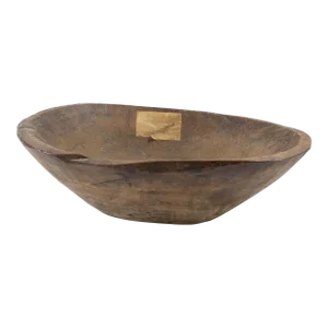 19th Century or Earlier Rustic Carved Primitive Farmhouse Trencher Dough Bowl