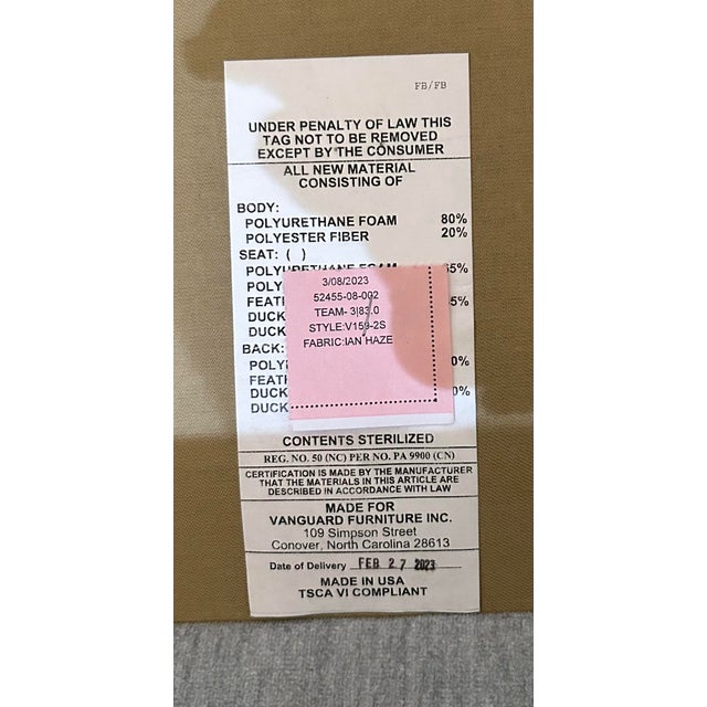 Vanguard Furniture Ease Lucca Modern Classic Sofa For Sale - Image 9 of 10