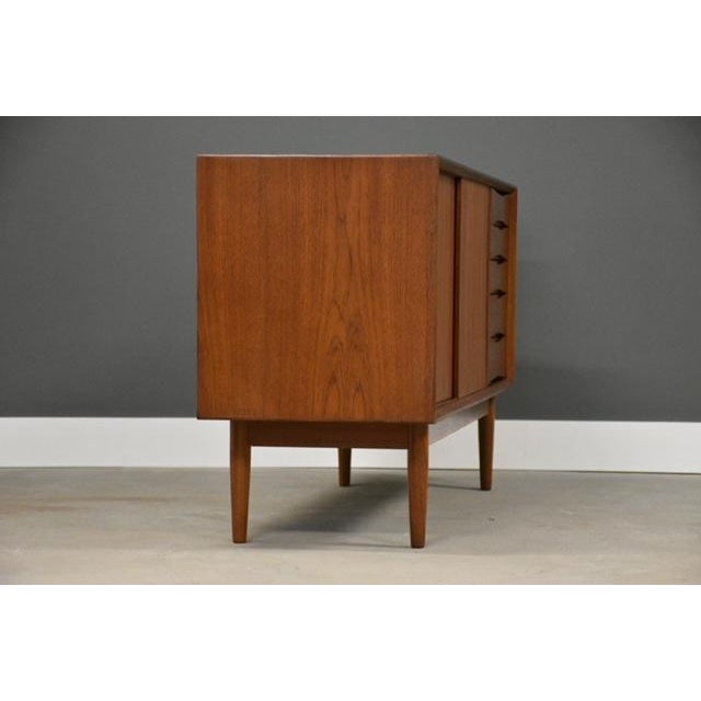 Mid-Century Modern 1960s Swedish Modern Teak 57” Credenza For Sale - Image 3 of 12