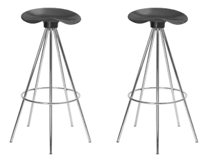 Beech & Chrome Jamaica Bar Stools by Pepe Cortés for Amat, 1990s, Set of 2