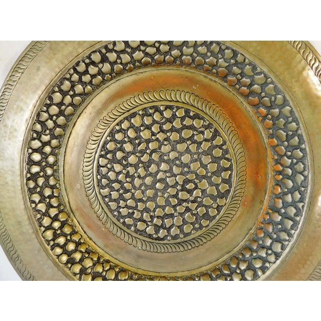 Large Round John Richards Brutalist Metal Tray or Wall Charger For Sale - Image 4 of 9