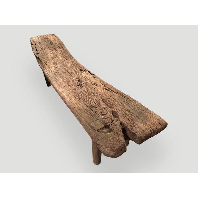 Contemporary Andrianna Shamaris Impressive Teak Wood Bench or Chaise For Sale - Image 3 of 18