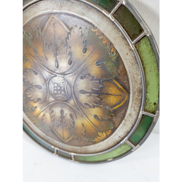 Mid-Century Antique Style Stained Glass Window Suncatcher Panel For Sale In New York - Image 6 of 6