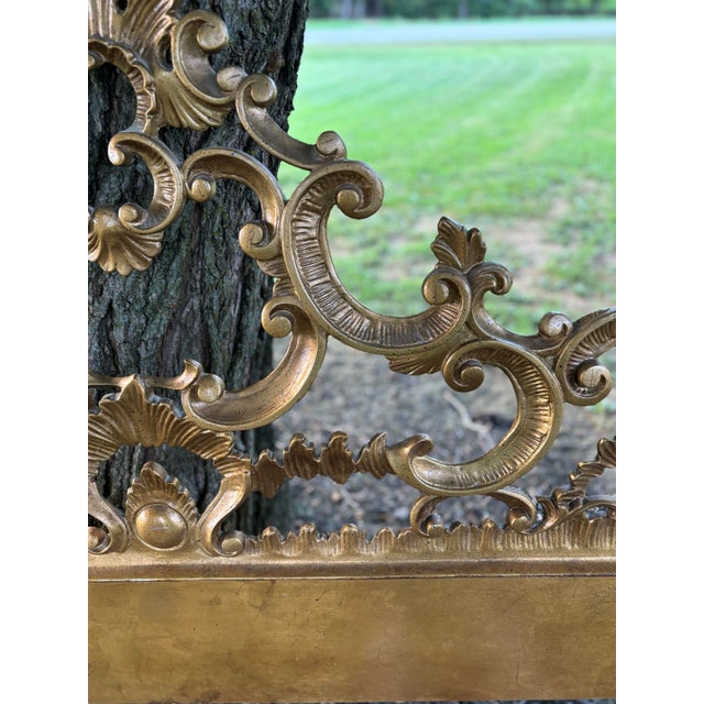 Metal 1950s Mid Century Italian Hollywood Regency Gilt Metal King Headboard. For Sale - Image 7 of 10