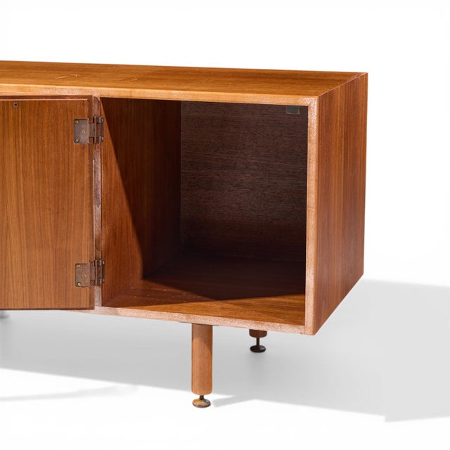 Brown Jens Risom Mid Century Walnut Credenza For Sale - Image 8 of 11