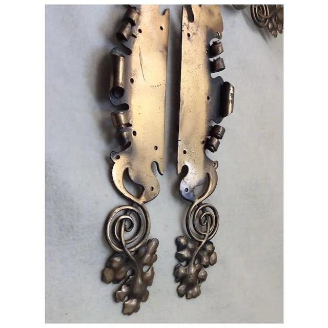 Late 19th Century Pair of Antique Art Nouveau Architectural Elements, Hand Crafted Scrolls With Grape Motif For Sale - Image 5 of 11