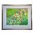 Late 20th Century Large 33" Framed Original Nelle Ferrara Impressionist Floral Garden Watercolor For Sale