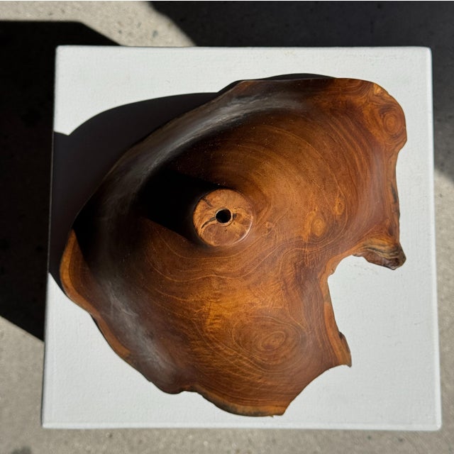 Small Organic Teak Pendant Light with Hat, 1980s For Sale - Image 13 of 18