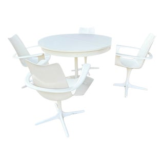 Space Age the Cherry Chairs and Expandable Tulip Table by Luigi Colani for Lusch & Co, 1970s, Set of 5 For Sale