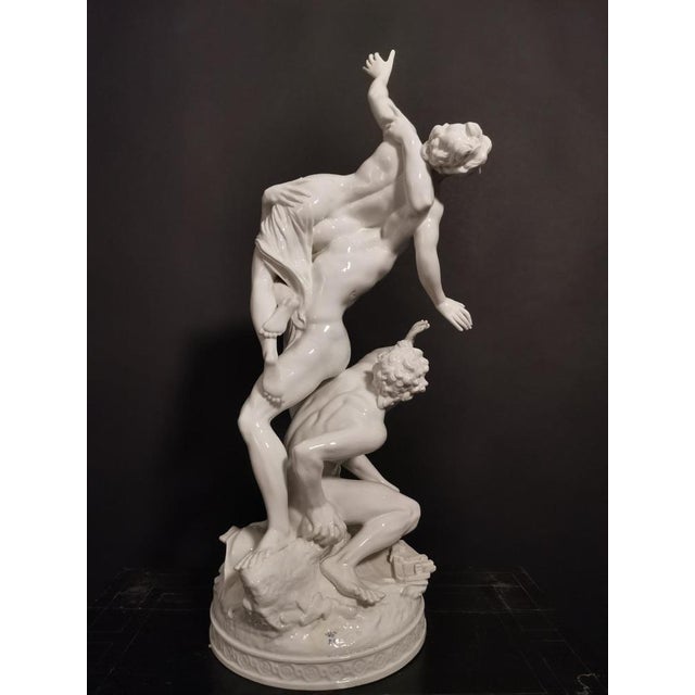 A group of porcelain 19th century Rape of Sabine 77 cm high. Italian porcelain.