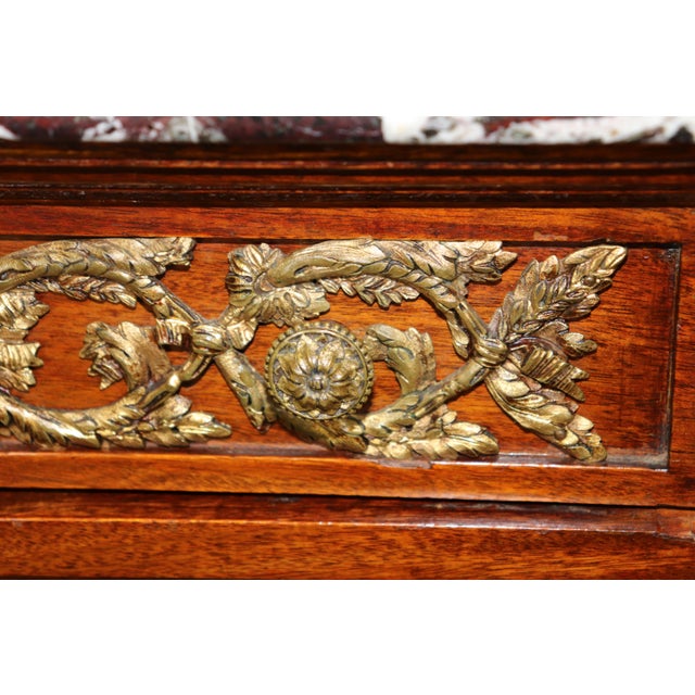 1920s French Louis XVI Maison Forest Marble Top Cabinet With Inset Chinoiserie Panels For Sale - Image 5 of 12