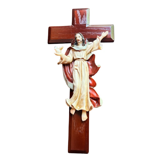 Vintage Resin Jesus on the Cross Figurine For Sale