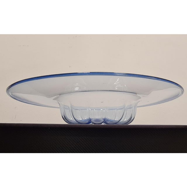 Blue Plate Centerpiece by Vittorio Zecchins for Cappellin Venini & C. For Sale - Image 8 of 17