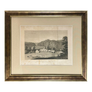 1818 Steel Engraved Illustration "Wotton in Surrey, the Seat of John Evelyn Esq."