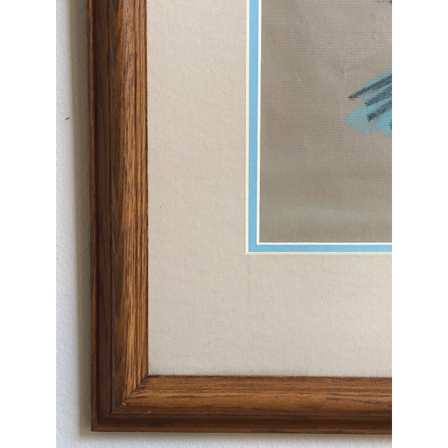 Wood Circa 1950 Original Pastel Portrait of a Young Woman, Framed For Sale - Image 7 of 12