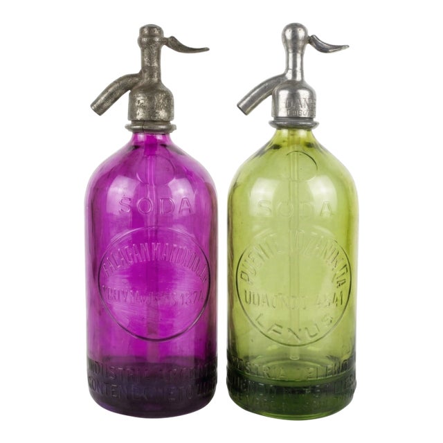 Vintage Seltzers Bottles, Restored From the 1930's Period. Collectible Design Piece For Sale