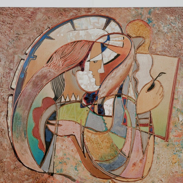 Figurative Oleg Zhivetin "Model" Original One of a Kind Mixed Media Artwork on Canvas Hand Signed and Dated by the Artist "O. Zhivetin '91" For Sale - Image 3 of 7