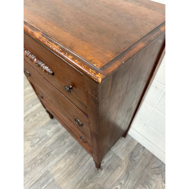 Wood Antique Late Victorian Walnut Chest of Drawers For Sale - Image 7 of 17