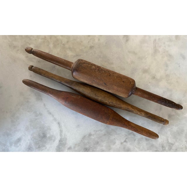 20th Century Wooden Chipati Rolling Pins - Set of 3 | Chairish