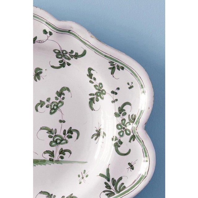 Green Grotesque Oval Dish from Moustiers Faience, 1740s For Sale - Image 5 of 8