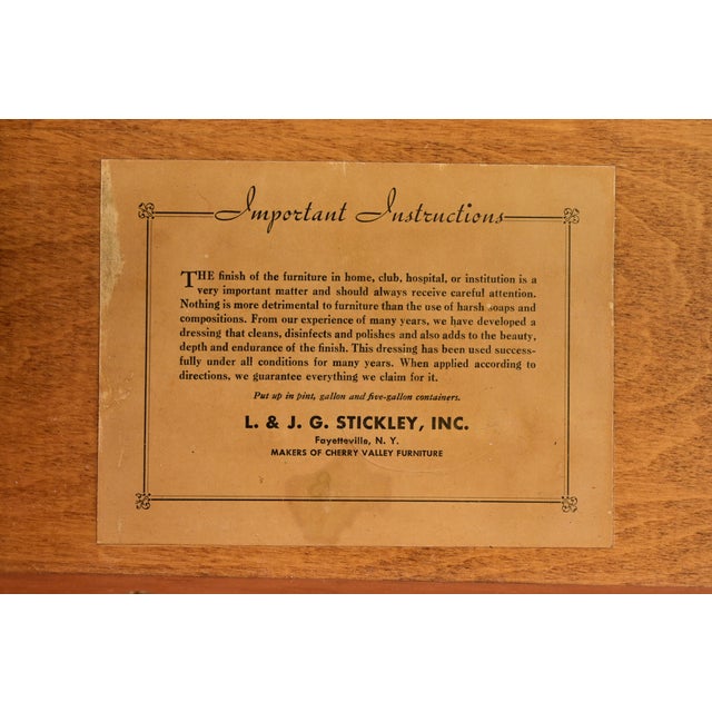 L. & J. G. Stickley Georgian Solid Cherry Wood Eight-Drawer Double Dresser, Circa 1950s For Sale - Image 10 of 16