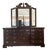 Late 20th Century Broyhill Premier Cherry Wood Triple Dresser & Triptych Split Swan-Neck Pediment Top Beveled Mirror Excellent “Mint” Condition For Sale
