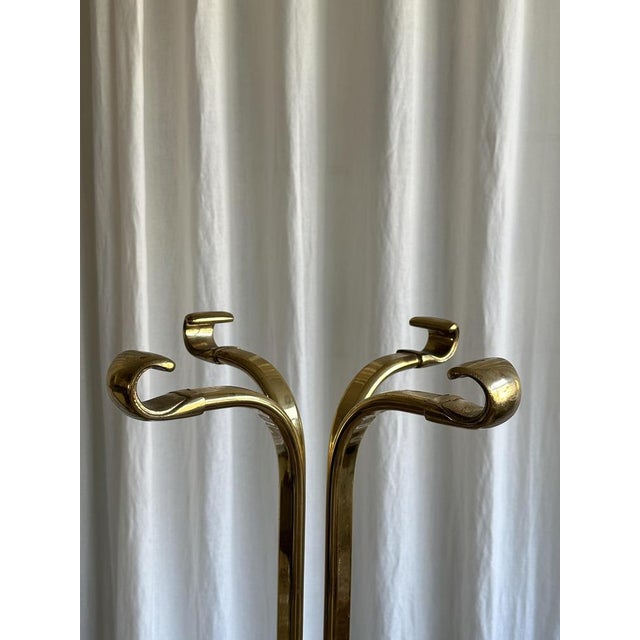 Mid-Century Modern Mid-Century Brass Standing Coat Rack with Hangers, 1970s For Sale - Image 3 of 18