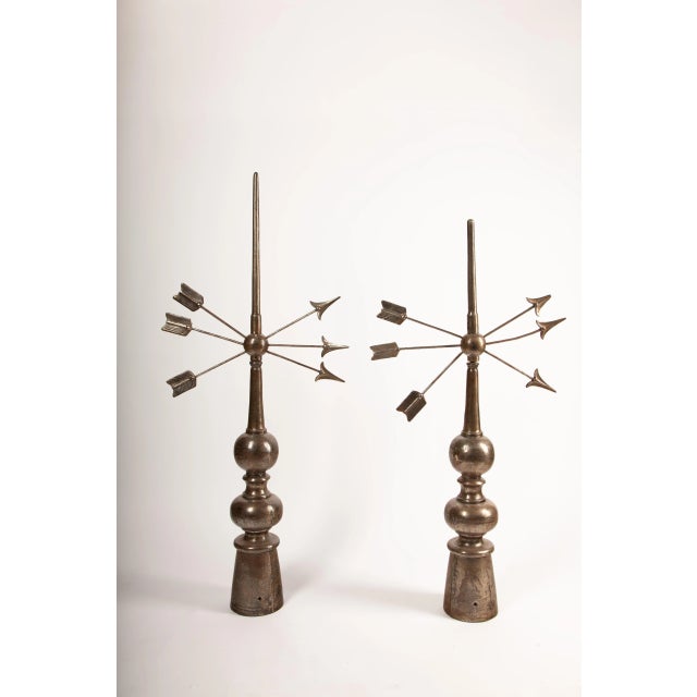 Pair of French Steel Architectural Roof Finials, c. 1900 For Sale - Image 4 of 7