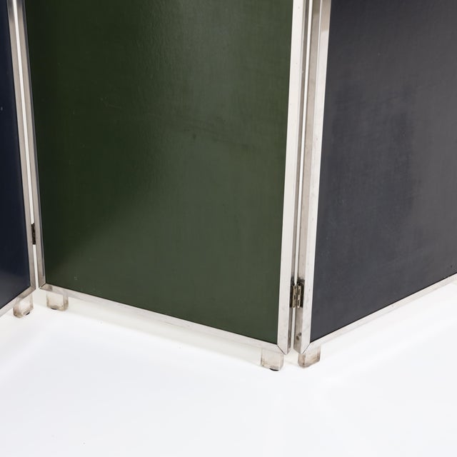 Green 1970s Colorful Modernist Folding Screen by Sandro Petti For Sale - Image 8 of 18