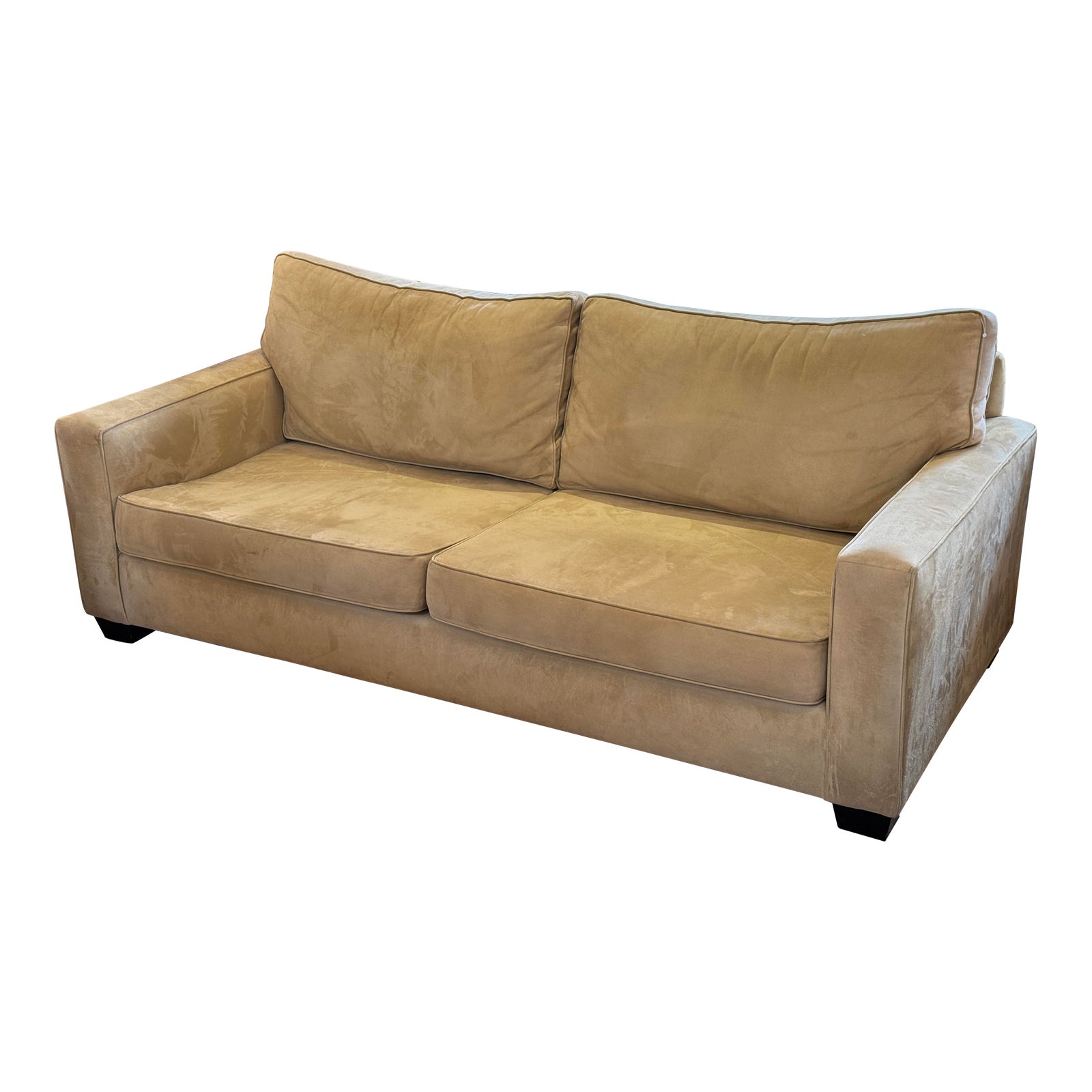 Pottery Barn Comfort Grand Microsuede Sofa | Chairish