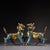 Traditional Mid 20th Century Pair of Gilt Cloisonne Enamel Qilin Figures – 5.1" Mythical Beast Statues For Sale - Image 3 of 10
