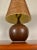 Ceramic Brown Bulb Table Lamp With Original Fiberglass Shade | by Lotte and Gunnar Bostlund For Sale - Image 11 of 11