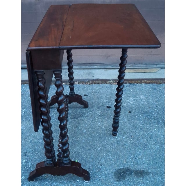 Wood Victorian Rococo Style Walnut Drop-Leaf Sunderland Table For Sale - Image 7 of 11