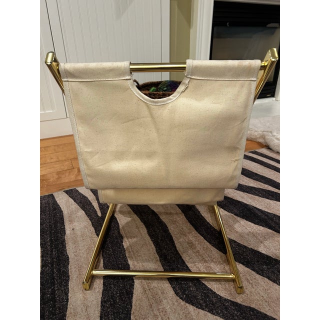 Mid-Century Modern 1960s Mid Century Brass Magazine Rack For Sale - Image 3 of 8