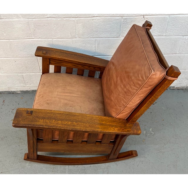 Wood Vintage Mission Oak Rocking Chair by Southern Furniture Company For Sale - Image 7 of 12