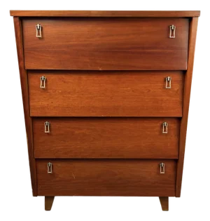 Mid 20th Century Modern Cherry Highboy Dresser by Bassett, Attributed