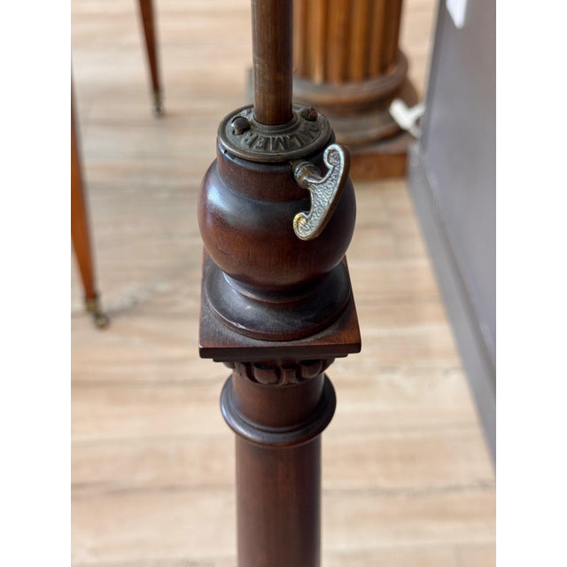 Wood Mid 19th Century American Mahogany and Brass Lyre-Form Duet Stand For Sale - Image 7 of 10