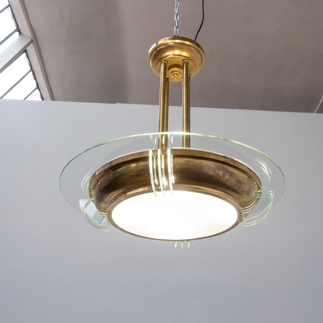 Vintage French Art Deco Pendant Light, 1920 For Sale - Image 4 of 9