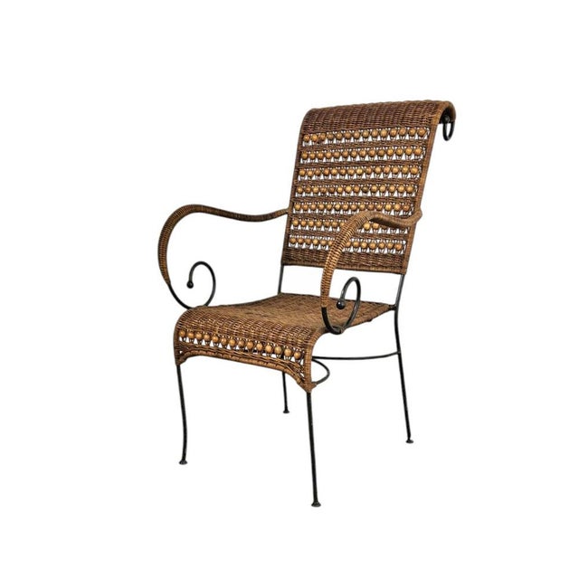 Wrought Iron and Rattan Armchairs, 1970s, Set of 2 For Sale - Image 14 of 15