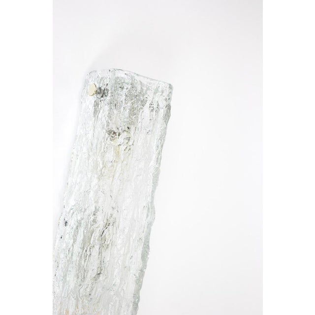 Large German Murano Ice Glass Vanity Sconces from Kaiser, 1970s, Set of 3 For Sale - Image 4 of 10
