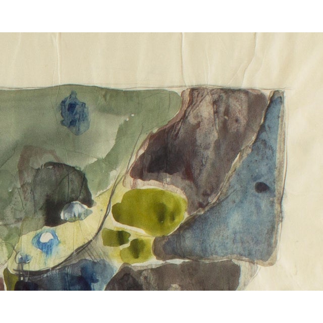 Contemporary 1956 “Creation Series #1” Watercolor Painting by Walter Sorge For Sale - Image 3 of 7