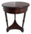 Theodore Alexander Burl Wood Accent / Martini Table With Drawer & Engraved Metal Supports For Sale