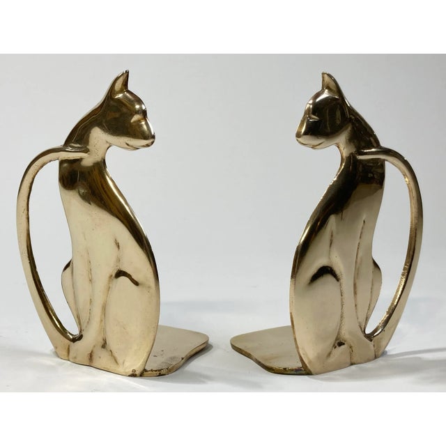 Solid Brass Cat Bookends, a Pair Chairish