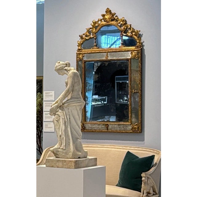 18th C. French Marginal Glass Louis XIV Gold Leaf Mirror From Private Collection For Sale - Image 12 of 12