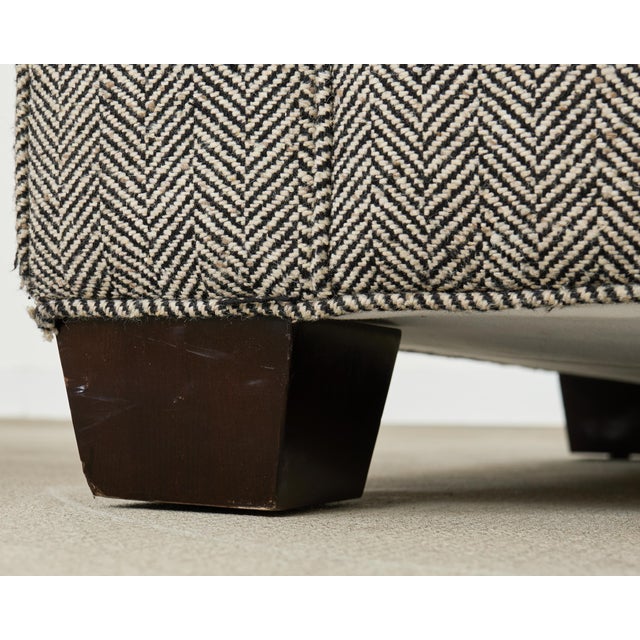 Wood Ralph Lauren Herringbone Upholstered Lounge Chair for Henredon For Sale - Image 7 of 18