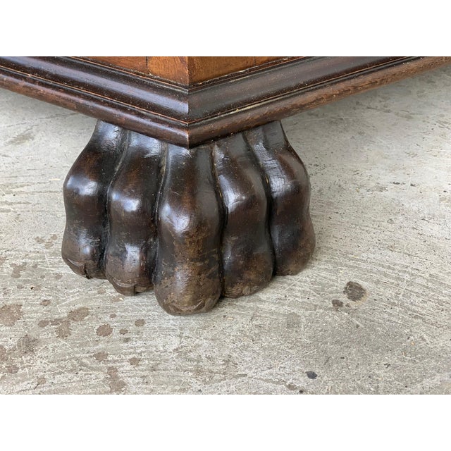 Brown French Art Nouveau Fruitwood Wooden Showcase Vitrine With Four Drawers For Sale - Image 8 of 9