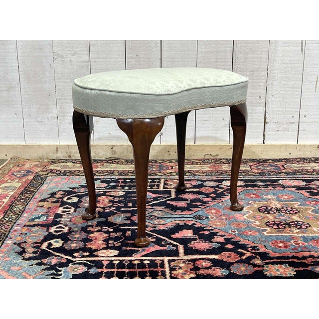 Chippendale English Dressing Stool in Beech Wood, 1950s For Sale - Image 6 of 8