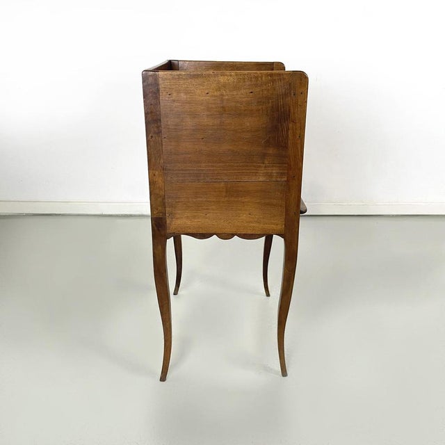 Italian Wooden Bedside Table with Brass Handle, 1890s For Sale - Image 5 of 15