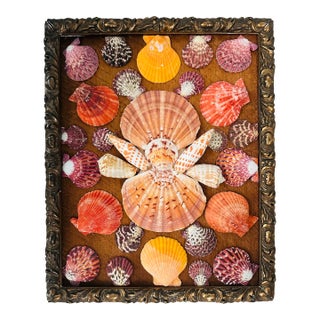 Antique Frame With Shell Art For Sale
